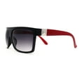 thumbnail image 3 of Womens Flat Top Rectangular Mobster Sunglasses Black Red Smoke, 3 of 4