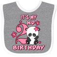 thumbnail image 3 of Inktastic It's My Second Birthday with Panda Bear Girls Baby Bib, 3 of 4