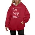 thumbnail image 4 of 2024 Women's Hooded Long Sleeved Solid Color Hoodie Womens Ling Hoodies Snap down Sweatshirt Women Pullover Hoodie Women plus Sweaters Women Sleep Hoodie Women Holiday Sweatshirt Women Sweaters Cover, 4 of 8