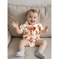 thumbnail image 6 of BemeyourBBs Baby Boy Button Up Jumpsuit Short Sleeve Lapel Lobster Print Romper, 6 of 9