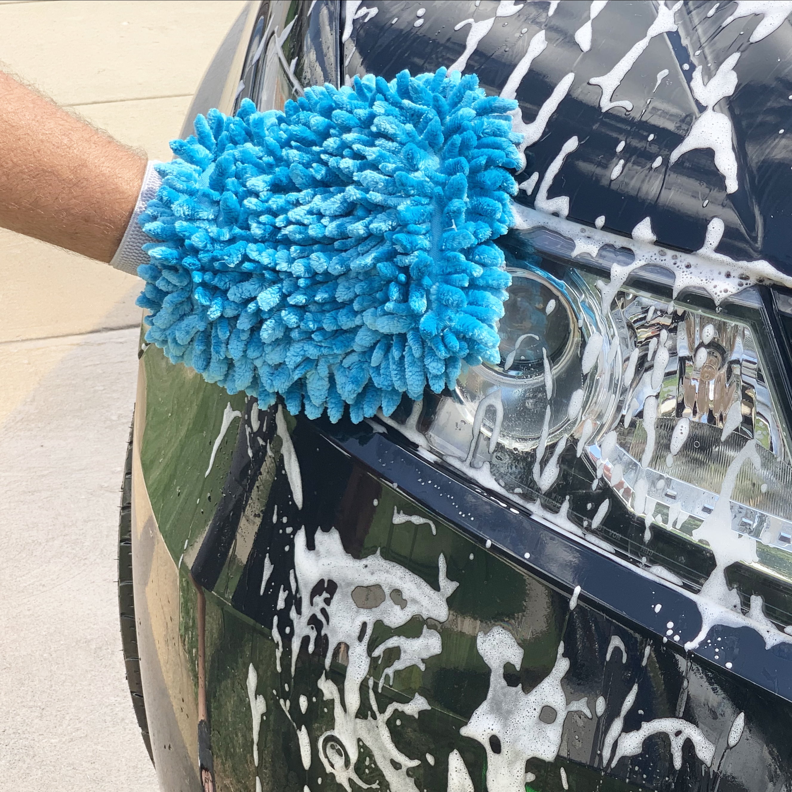 Auto Drive Blue Chenille Material Car Wash Microfiber Mitt