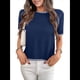 thumbnail image 2 of Camiseta de Corta A Rayas con Bloques de Color para Mujer, Azul Marino, Talla M, 2 of 8