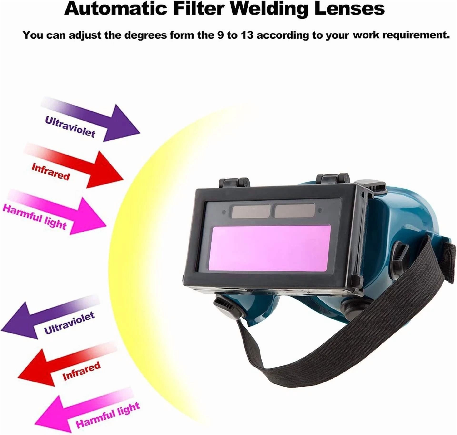 CRESTIN- Solar Powered Auto Darkening Welding Glasses Welder Mask Helmet Eyes Goggles