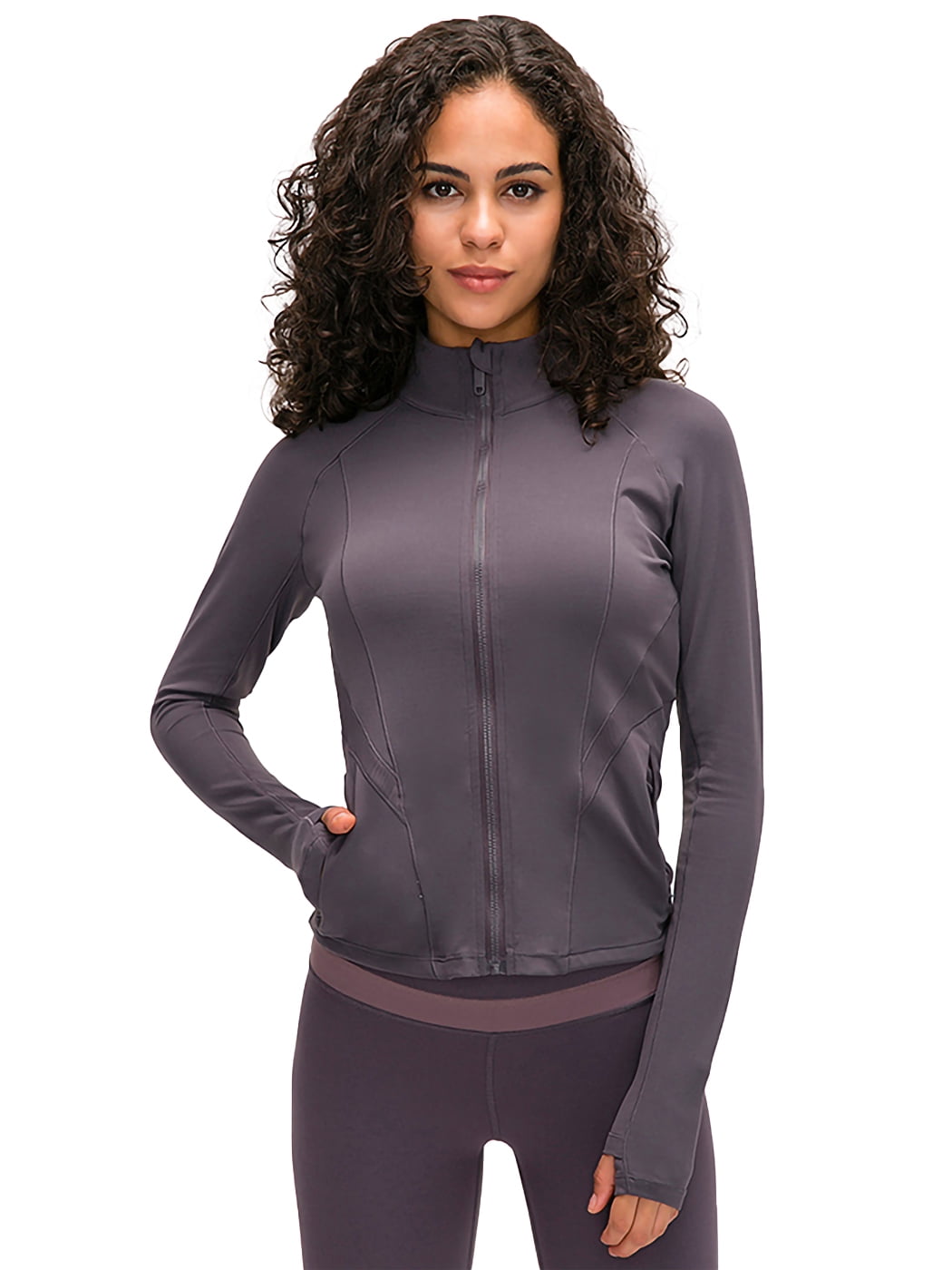 Women's Lightweight Full Zip Yoga Workout Running Track Sports Jacket ...