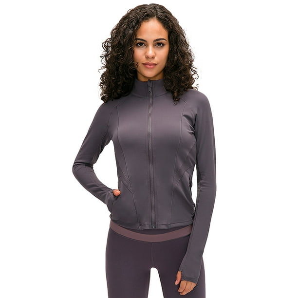 Women's Lightweight Full Zip Yoga Workout Running Track Sports Jacket -  Walmart.com