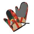 thumbnail image 3 of XMXT Silicone Oven Mitts, Red Flamingo Illustration Thickened Non-Slip Oven Gloves, 2 Pcs, 3 of 9