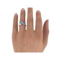 thumbnail image 5 of 14K Rose Gold 4.20 ctw Blue Topaz Ring with Diamonds Bridge Channel set Princess, 5 of 7