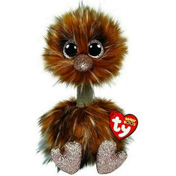 TY Beanie Boos - ORSON the Brown Osterich (Glitter Eyes) Regular Size 6" Plush (BONUS 1 FUN CHOPS)