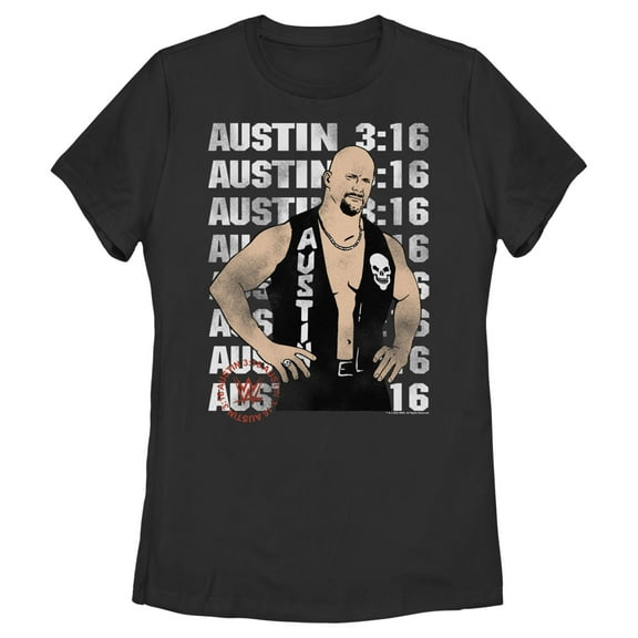 Women's WWE Stone Cold Steve Austin 3:16 Animated Graphic Tee Black 2X Large