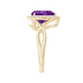 thumbnail image 3 of ANGARA Natural Trillion Concave-Cut 2.5 ct Amethyst Halo Criss-Cross Ring in 14K Yellow Gold for Women (Size-10mm) | February Birthstone, Anniversary, Jewelry Gift for Women | Natural Amethyst Ring, 3 of 8