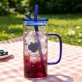 thumbnail image 5 of Fareti 400ml Glass Cups with Lids and Straws,Glass Tumbler with Handle, Reusable Coffee Cups for Smoothies, Tea, Juice, Boba Cup for Cold and Hot Drinks, Travel Cup, 5 of 5