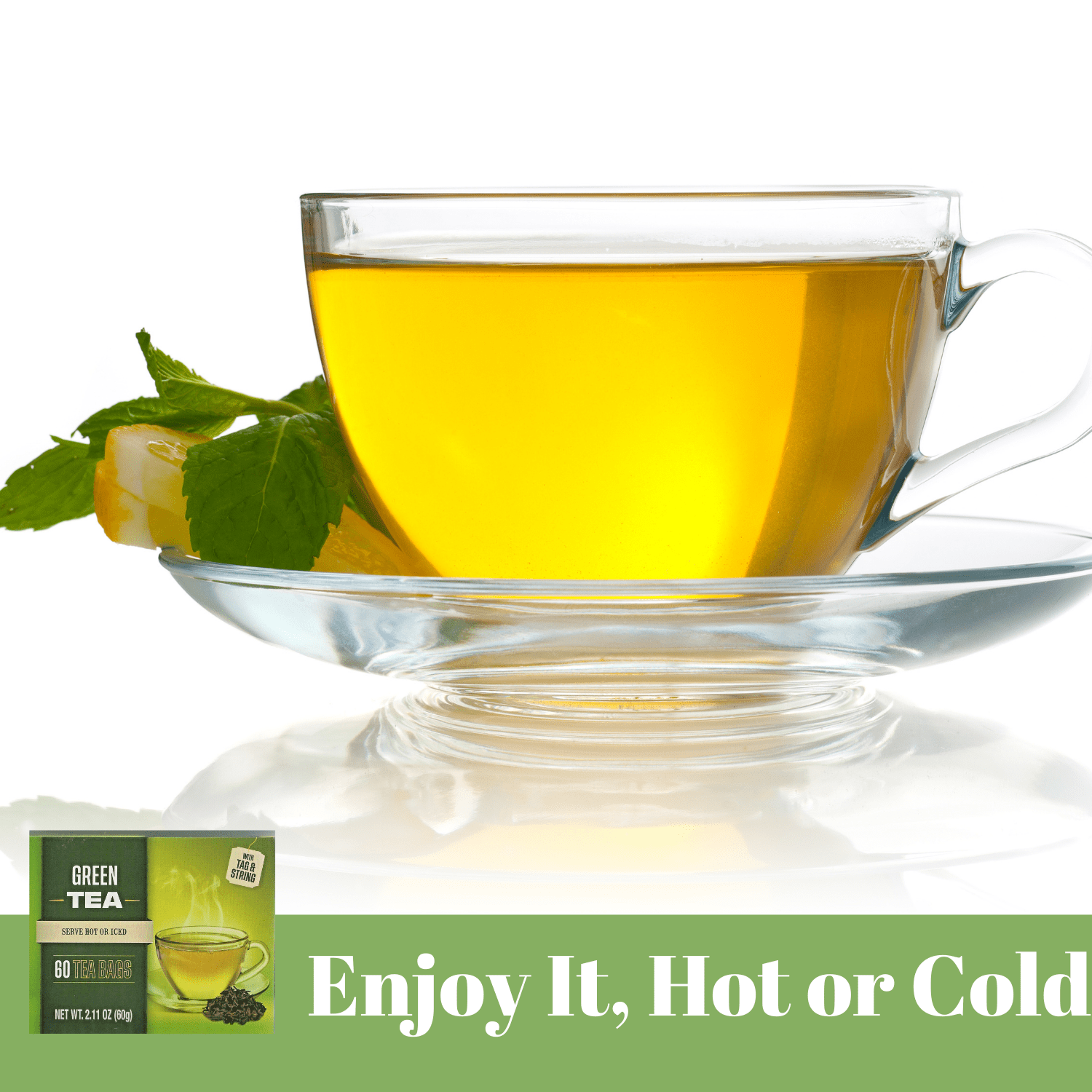 RGSB Natural Green Tea Bags 100% Organic Premium Tea with Fresh Flavor & No Artificial Ingredients Good Source of Antioxidant | Great For Digestion Natural Sleep Aid Tea Beverages 60ct.Box Pack of 4