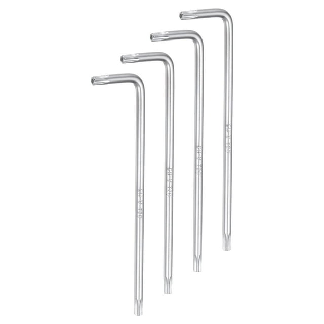Llave de Torx en forma de L Uxcell de 4 piezas, llave de estrella T20 de 4.02" de brazo largo, herramienta de reparación de acero al carbono
