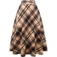 thumbnail image 1 of Falda Larga de Cintura Alta elástica para Mujer, Acampanada, a Cuadros, para Invierno, cálida café largo. 2XL café largo. 2XL Xishao ropa, 1 of 2
