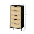 thumbnail image 5 of Acekid 5-Drawer Dresser for Bedroom, Rattan Chest of Drawers, Modern Rattan Dresser for Closet, Bedroom Furniture Organizer, 5 of 8