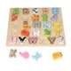 thumbnail image 1 of Rompecabezas de madera del alfabeto, juguetes educativos con patrón de animales de dibujos animados, rompecabezas de reconocimiento de letras, 1 of 5