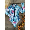 thumbnail image 4 of Charmo Women's One Piece Rashguard Swimsuit Zip Front Surfing Shirt Sun Protection, 4 of 6