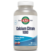 KAL Calcium Citrate 1000mg | Teeth & Bone Health, Nervous, Muscular & Cardiovascular System Support | Lab Verified | 180 Tablets