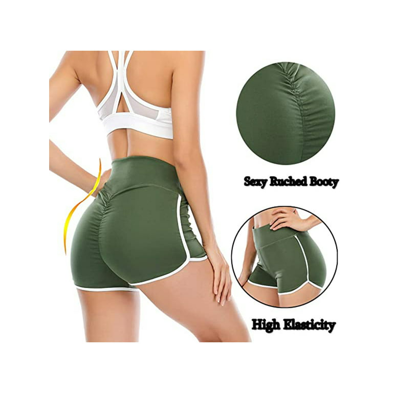 TSUTAYA Butt Lifting Yoga Shorts for Women High Waist Tummy Control Hot  Pants Textured Ruched Sports Gym Running Beach Shorts, #1 Sexy Light Blue,  Medium : : Clothing, Shoes & Accessories