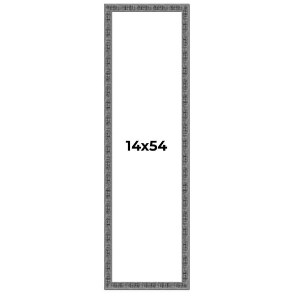 14x54 Frame Silver Black Rustic Sonoma Solid Wood Picture Frame | 1.5 Inch Moulding Width |