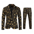 thumbnail image 3 of Traje de negocios informal de Navidad para hombre, chaqueta de 2 piezas con un botón, pantalones, disfraz de fiesta de Navidad, uniforme con estampado de muñeco de nieve, 3 of 5