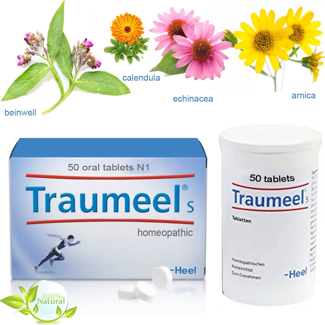 Traumeel S 50 Homeopathic Tablets AntiInflammatory Pain Relief with