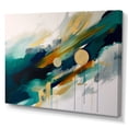 thumbnail image 2 of Designart "Motion Of Green And Gold In Geometric Design" Modern Geometric Canvas Art Print, 2 of 7