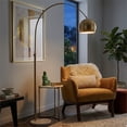 thumbnail image 4 of Luminous Elegance Long Arm White Marble&Metal Floor Lamp, 4 of 6