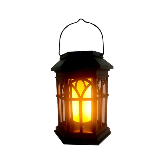 Hanging Solar Lights Lantern Outdoor, 7.8'' Flickering Flames Solar Outdoor Lights, Solar Lanterns Outdoor Waterproof, Lanterns Decorative Outdoor for Yard Garden Decor