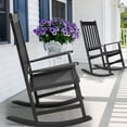 thumbnail image 3 of UBesGoo 1 Pack Wood Rocker  for Outdoor and Indoor, Patio Wood Rocking Chairs for Deck, Yard, Black, 3 of 9