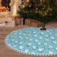 thumbnail image 6 of Rocae Cartoon Teeth for Christmas Tree Skirt with Pom Pom Trim for Holiday Party for Holiday Home Decor Indoor Outdoor-30", 6 of 7