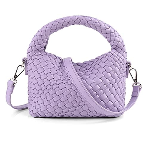 Bolso tejido para mujer, bolso bandolera pequeño con correa de hombro desmontable, bolso con asa superior para niñas