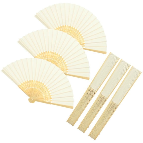 MLINS  6 Pcs Foldable Paper Fan Hand Folding Fans DIY Decoration Miss