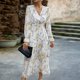 thumbnail image 4 of Vestido de mujer con cintura elástica jersey vestido de retazos elegante elegante largo y fluido Hugtrwg Para estrenar, 4 of 7