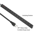 thumbnail image 4 of Regleta de alimentación de metal para montaje en pared, toma de corriente montable, toma de corriente de montaje en aleación de aluminio con interruptor, cable de alimentación SJT 3/C 14AWG, 15A 125V, 4 of 5