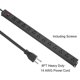 thumbnail image 4 of Regleta de alimentación de metal para montaje en pared, toma de corriente montable, toma de corriente de montaje en aleación de aluminio con interruptor, cable de alimentación SJT 3/C 14AWG, 15A 125V, 4 of 5