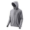 thumbnail image 4 of Stamzod Fishing Shirts for Men Summer Long Sleeve Sun Protection Hoodie Jacket Men's Rash Guard with Pocket Gray-1 XXXL, 4 of 5