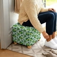 thumbnail image 5 of SCRAWLGOD St. Patrick's Day Shamrock Coin Print Green White Footstool Slipcover, Folding Footrest Stool Cover Washable Square Slipcover with Elastic Band for Living Room, 5 of 7