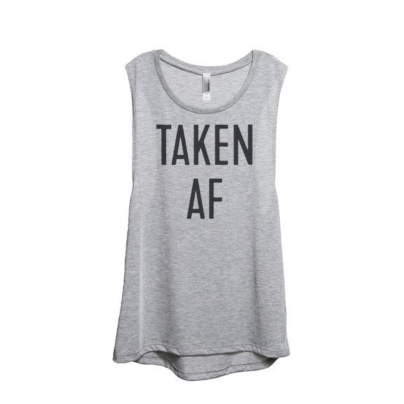 Thread Tank Taken AF Women's Sleeveless Muscle Tank Top Sport Grey Small