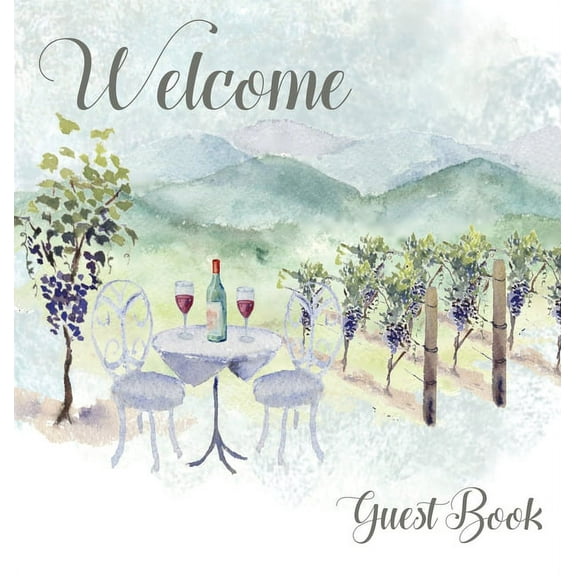 Vineyard themed Guest Book, vacation home, comments book, holiday home, visitor book to sign, (Hardcover)