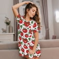 thumbnail image 3 of Rateoe Hand Drawn Tomatoes Print Women’s Nightdress – Cozy Cotton Short-sleeved Sleep Shirt, Loose-Fit Sleepwear, Perfect for Relaxing and Sleeping, 3 of 6