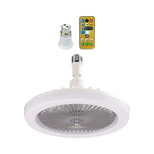 Ventilador de techo E27 LED regulable Ventiladores de techo de perfil bajo con control remoto Energía Gris Estilo B