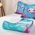 thumbnail image 4 of Erosebridal Cute Axolotl Twin Quilt Set, Sea Wildlife Twin Coverlet Set, Pink Reversible 2 Pieces, 1 Bedspread and 1 Pillowcase, 4 of 7