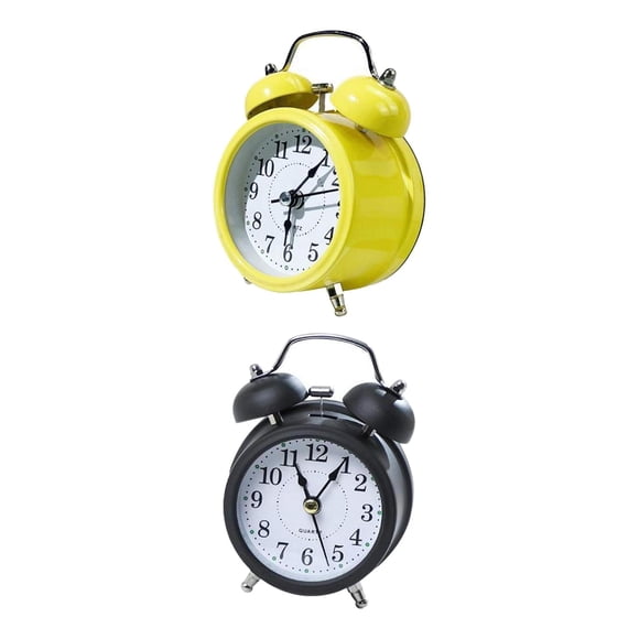 Reloj Despertador Retro con Esfera Que en La Oscuridad Y Sin Tic Audible