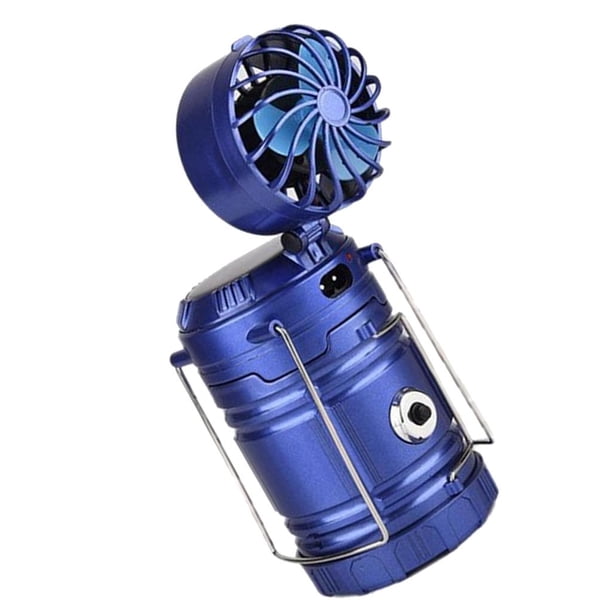 Linterna Con Ventilador Portátil Solar De LED Luz Suminstros De Hogar Casa Jardín Adornos Azul Macarena Linterna que acampa del LED