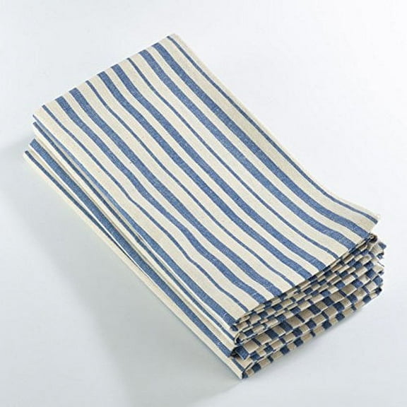 Fennco Styles Dauphine Collection Striped Design 100% Cotton Washable Cloth Napkin Set of 4, 20'X20"