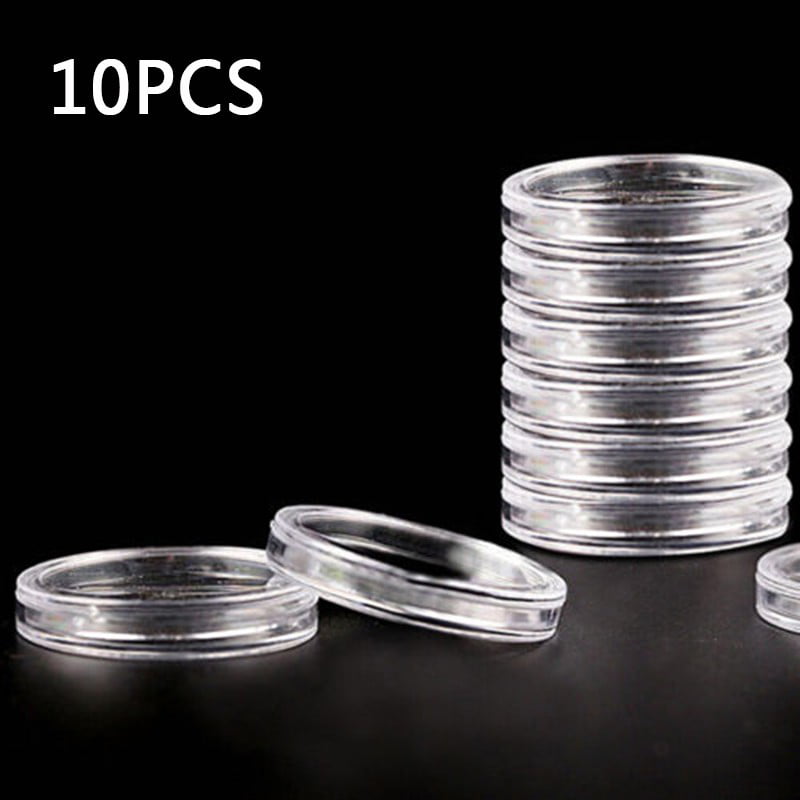 100pcs Plastic Clear Coin Capsules Coin Containers Protector 25mm Diameter 