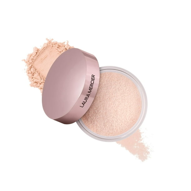 Polvos fijadores sueltos translúcidos Laura Mercier, control de brillo 24 horas, con vitaminas C y E, acabado mate suave, piel normal a grasa, 4 tonos para prácticamente todos los tonos de piel, set d