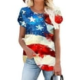 thumbnail image 4 of VerPetridure 4th of July Shirts for Women Funny Short Sleeve V-Neck Blouse Patriotic American Flag T Shirt, 4 of 4
