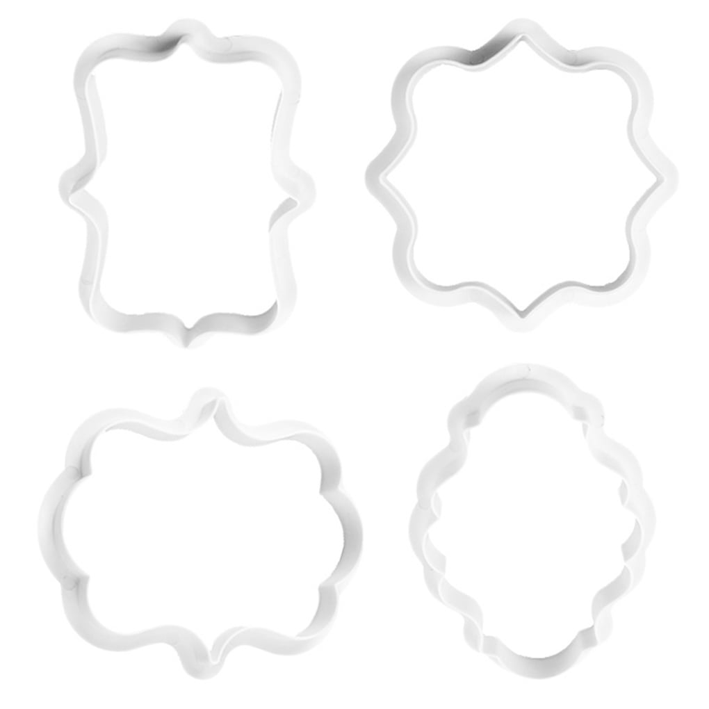 4X Plastic Geometric Shape Fondant Cookie Cutters Mold Biscuit Baking Mold Decor 